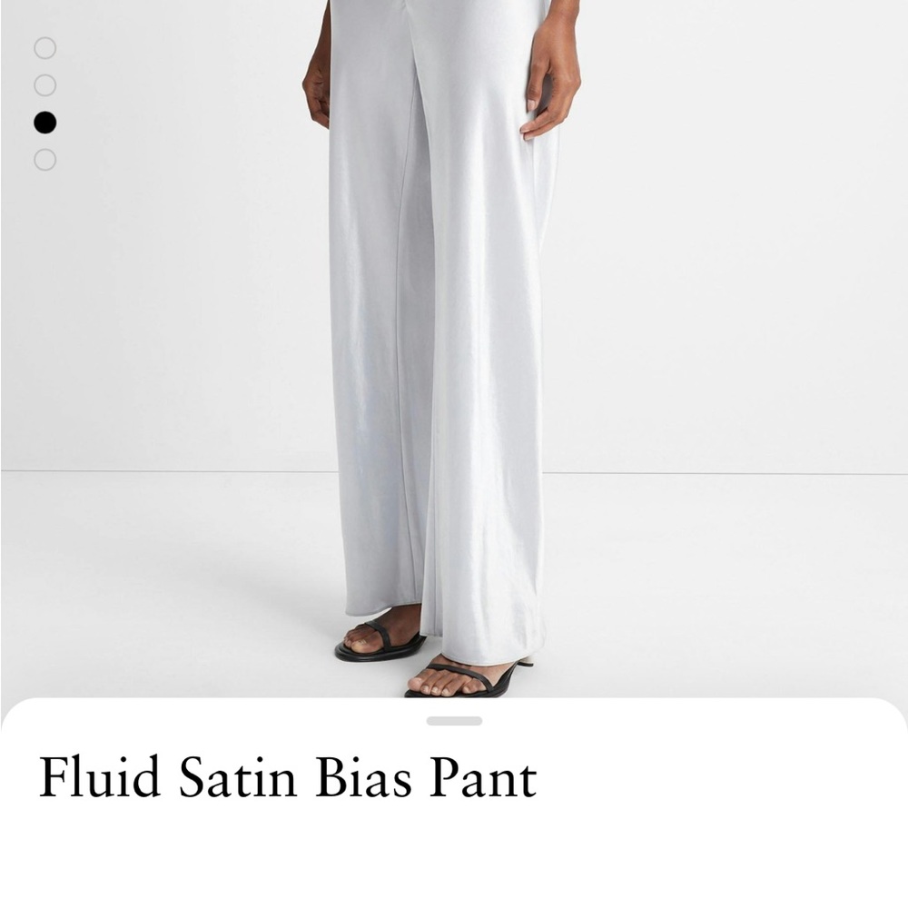 Metallic silver bias pants